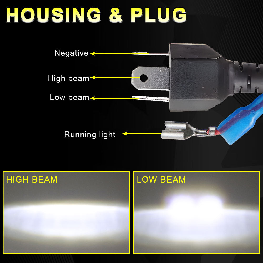 Suitable for Wrangler headlights, wave 5-inch square 4x6 headlights, integrated far and near car LED headlights, off-road vehicle modified headlights
