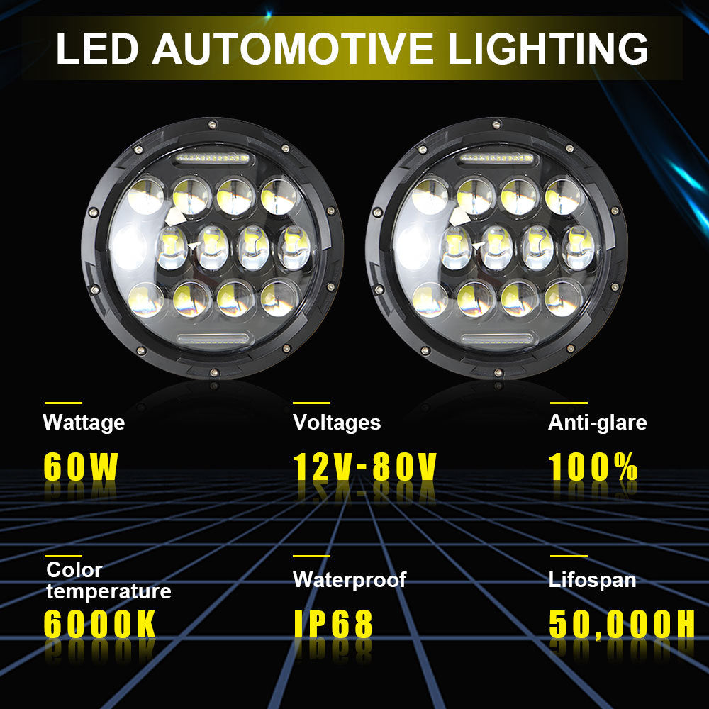 Suitable for Wrangler headlights, 7-inch 13 bead spotlights, and automotive LED headlight modification accessories