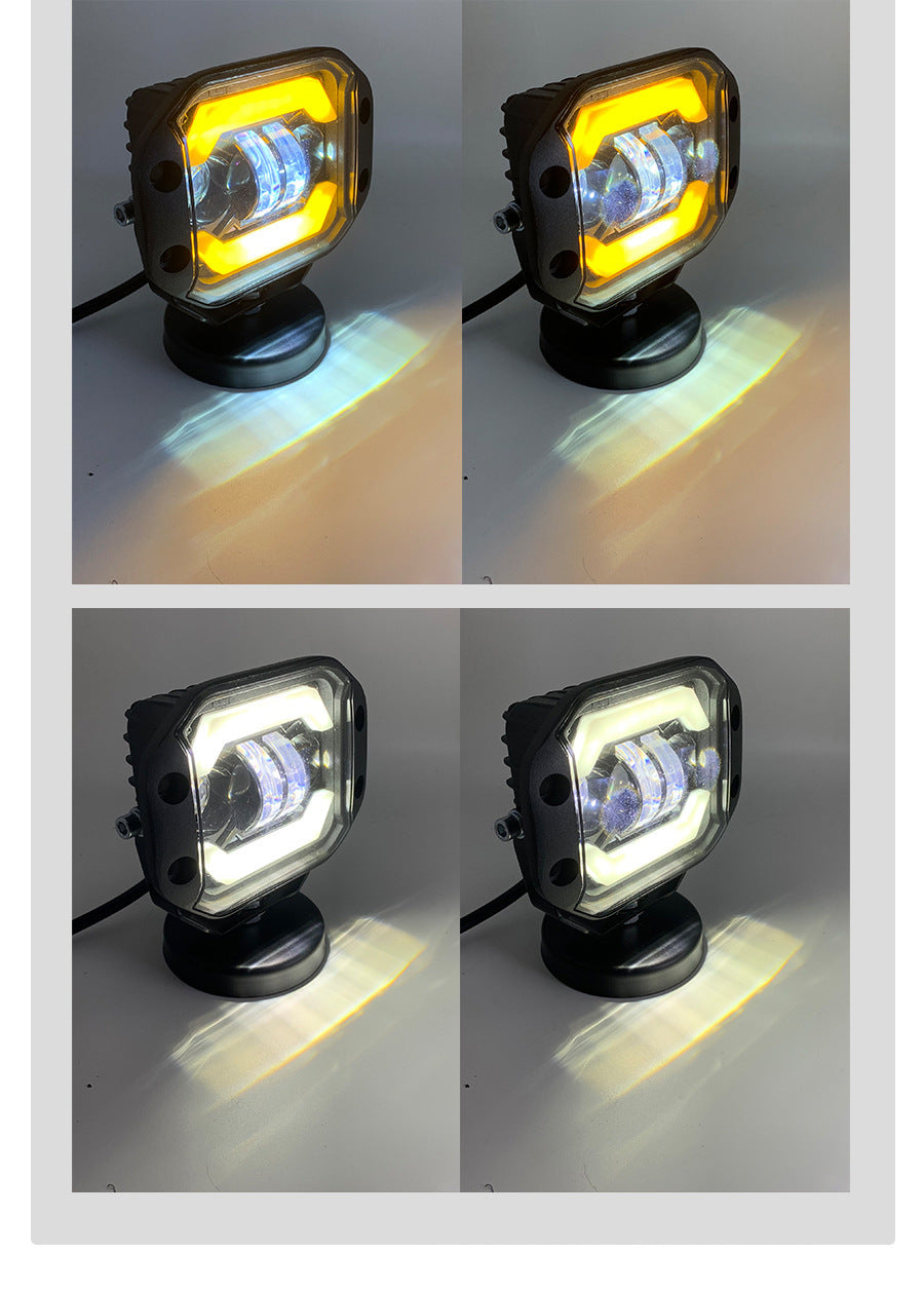 4-inch 40W Wrangler off-road vehicle LED work light, angel eye spotlight, modified embedded front bumper grille fog light