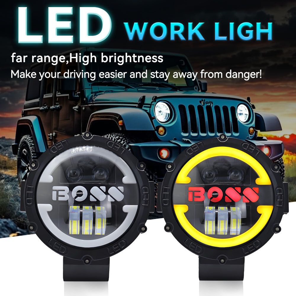 7-inch Wrangler LED headlights, modified headlights, Wrangler BOSS high and low beam headlights