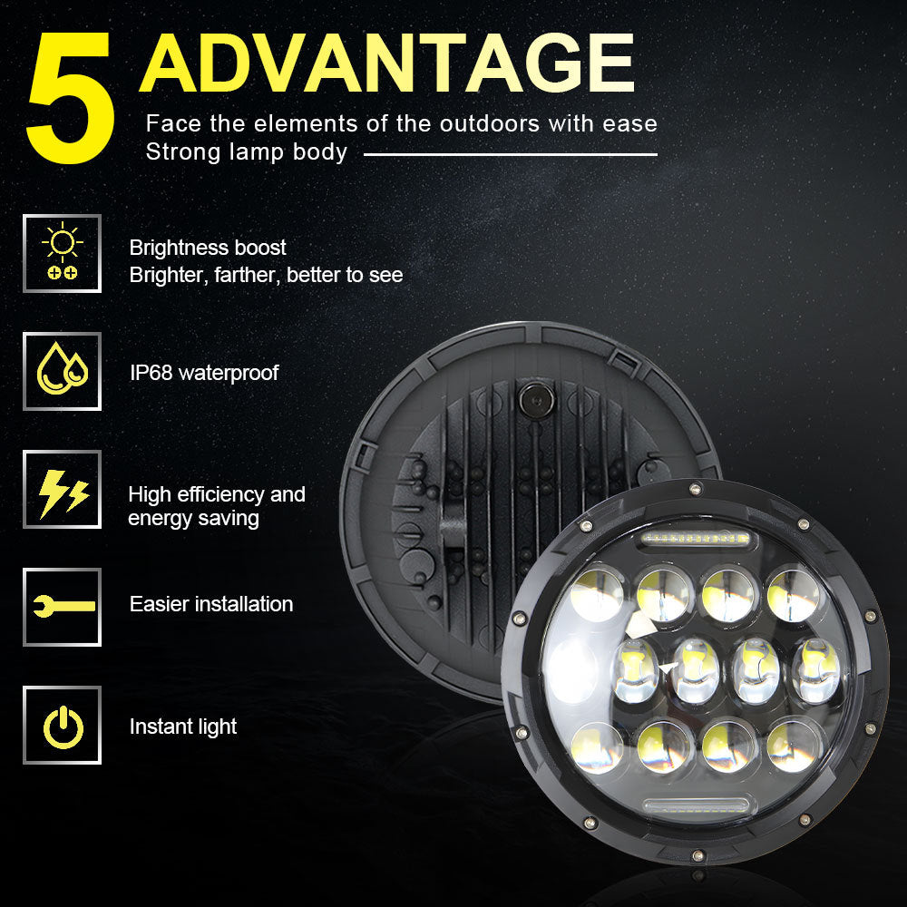 Suitable for Wrangler headlights, 7-inch 13 bead spotlights, and automotive LED headlight modification accessories