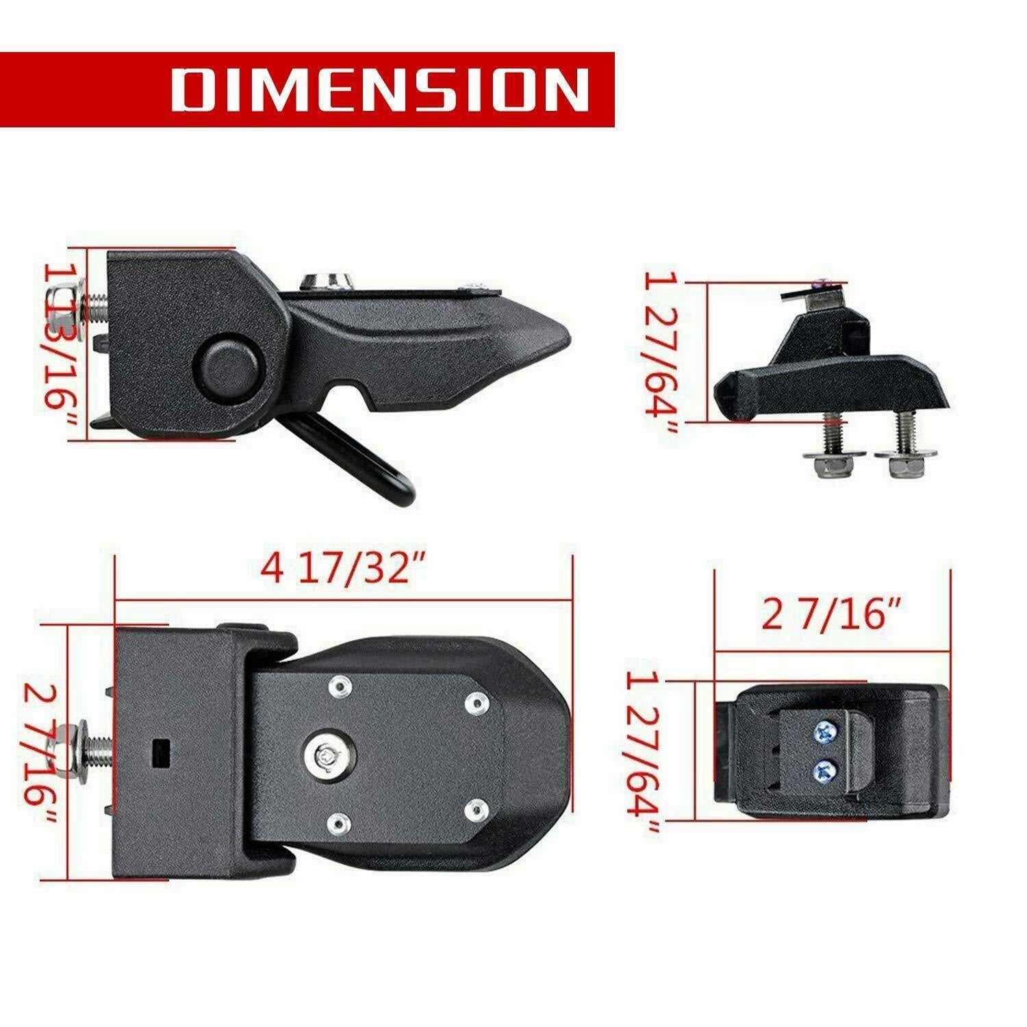 Hood Locks for Jeep Wrangler - Keyed Lock Anti-Theft Security Latch for Engine Hood Protection