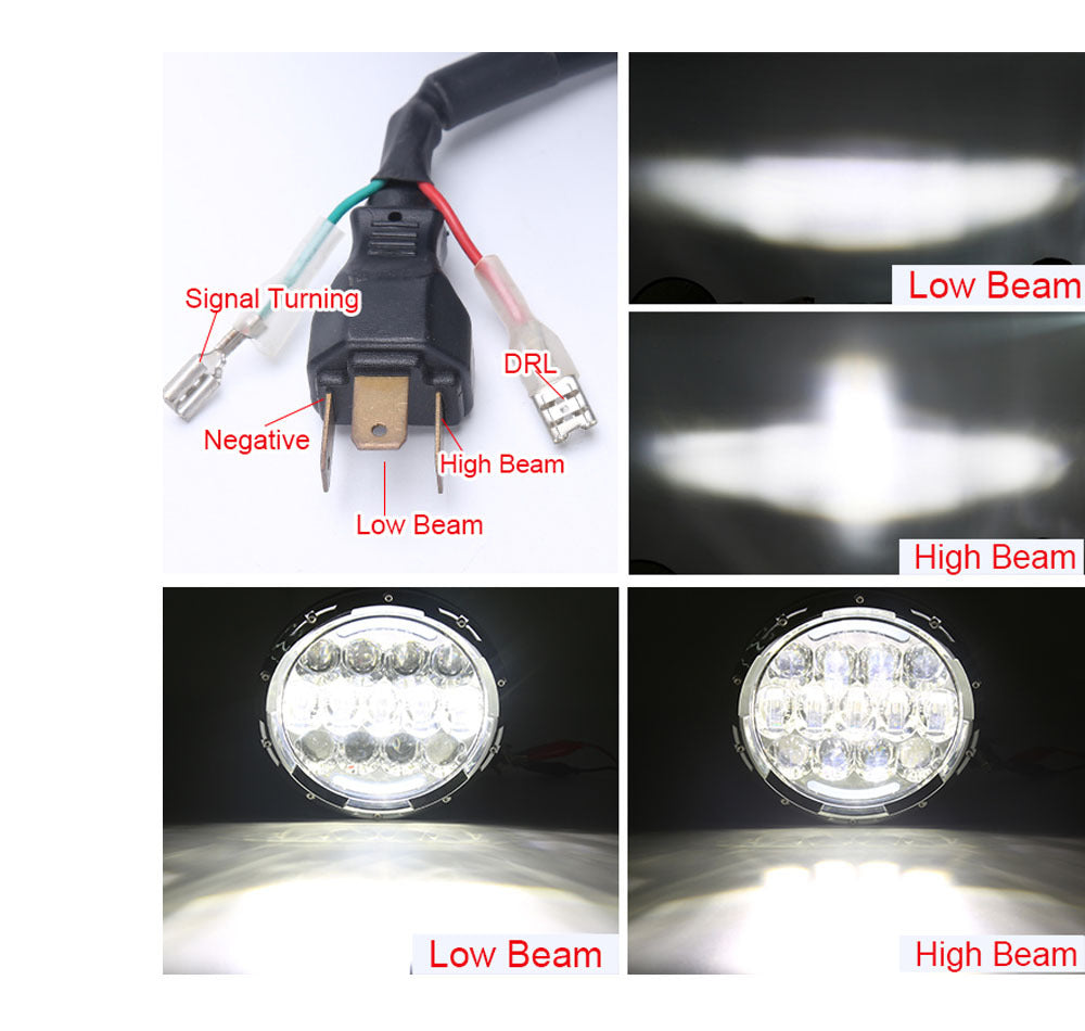 Suitable for Jeep Wrangler JK JL JT, 7-inch ultra bright spotlight off-road front headlight, modified with LED seven inch headlights