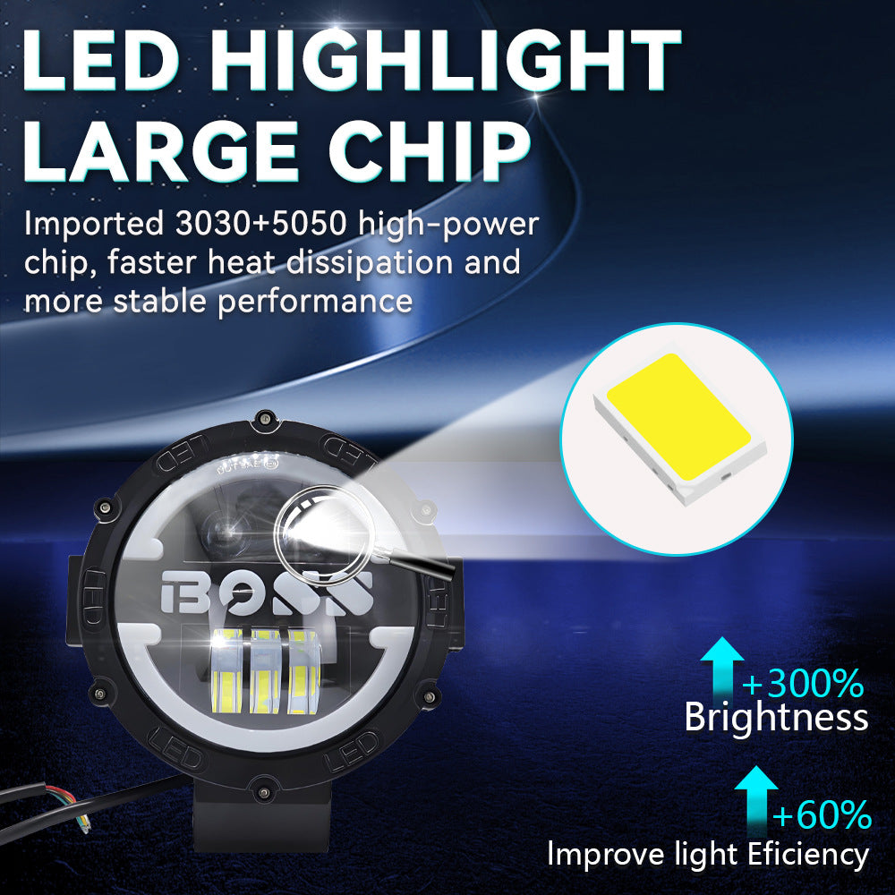 7-inch Wrangler LED headlights, modified headlights, Wrangler BOSS high and low beam headlights