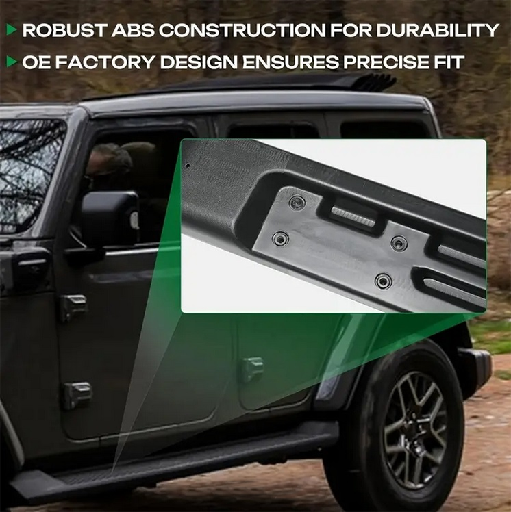 Running Boards Fit For Jeep Wrangler JL 2 Door and 4 Door 2018-2024 Plastic Side Step Rock Sliders Nerf Bar