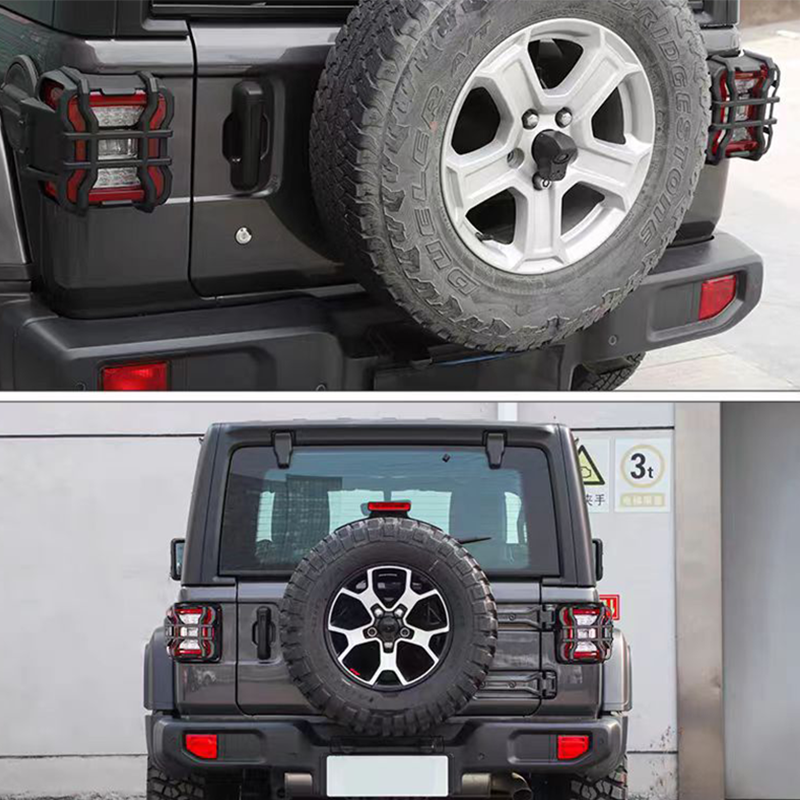American Series Car Tail Light Guards for Jeep Wrangler JL 2018-2024, Rear Lamp Protector Covers, Pair