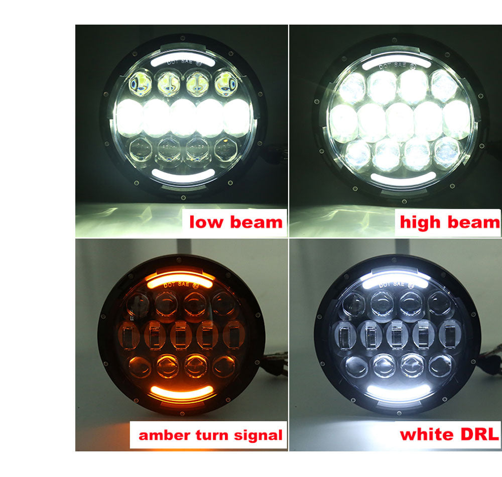 Suitable for Jeep Wrangler JK JL JT, 7-inch ultra bright spotlight off-road front headlight, modified with LED seven inch headlights