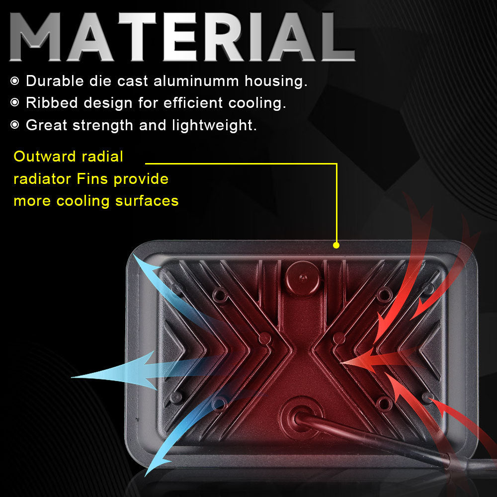 Suitable for Wrangler headlights, wave 5-inch square 4x6 headlights, integrated far and near car LED headlights, off-road vehicle modified headlights