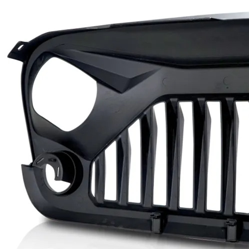 For 2007-2018 JEEP Wrangler JK for RWD Angry Eyes Style, Durable ABS Material, Matte Finish, Front Grille Replacement Part, Compatible with Select Models, RWD Styling|Sporty Look|Stylish Grille, for JK