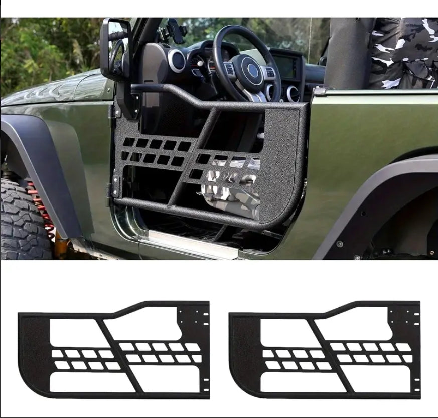 Off-Road Safari Tubular Doors Compatible with 2018-2025 for JL 2 Door and 4 Door - Set of 2 and 4 Fat Tube Half Doors for Adventure