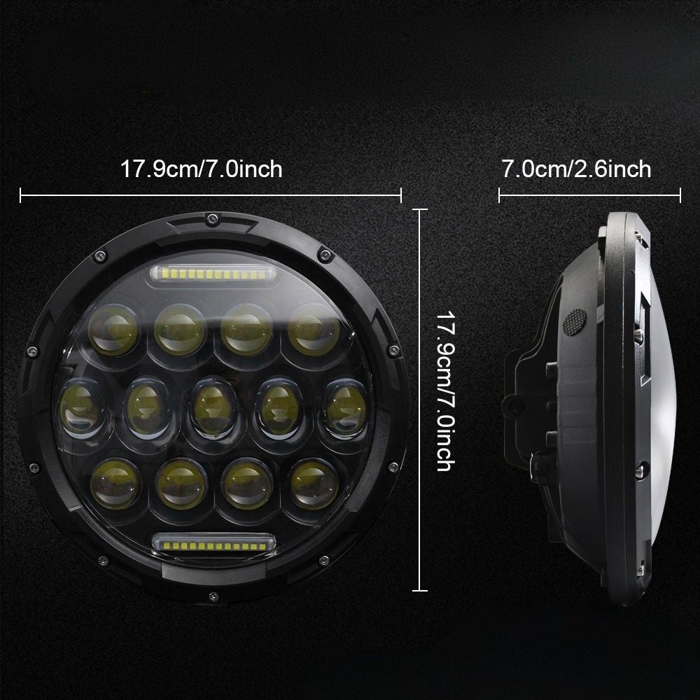 Suitable for Jeep Wrangler JK JL JT, 7-inch ultra bright spotlight off-road front headlight, modified with LED seven inch headlights