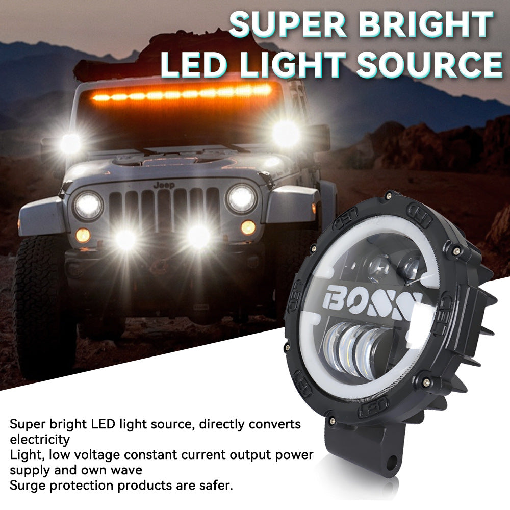 7-inch Wrangler LED headlights, modified headlights, Wrangler BOSS high and low beam headlights