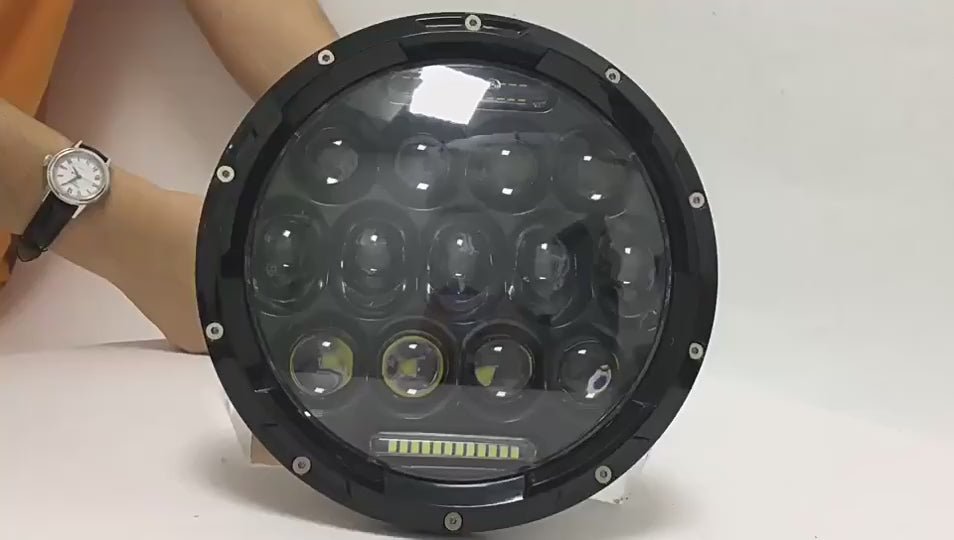 Suitable for Jeep Wrangler JK JL JT, 7-inch ultra bright spotlight off-road front headlight, modified with LED seven inch headlights