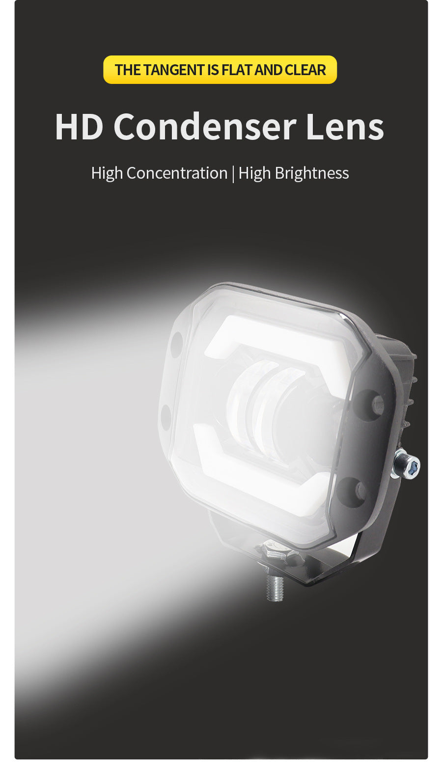 4-inch 40W Wrangler off-road vehicle LED work light, angel eye spotlight, modified embedded front bumper grille fog light